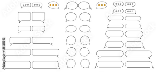 A set of message signs, various speech bubbles. Icons in the form of a speech bubble, the concept of communication, with messages. Vector illustration