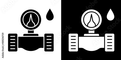 Water Meter  Icon Set White Style Collection
