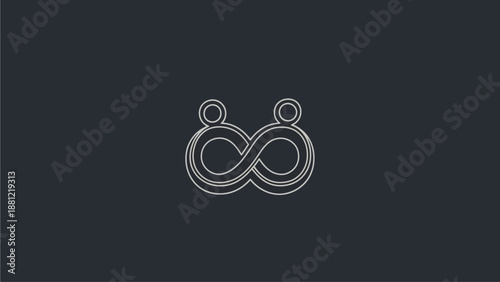 Modern infinity symbol connecting two people in harmony and partnership