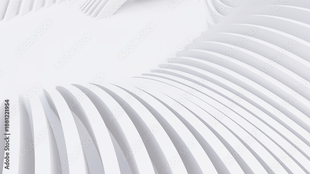 Obraz premium Abstract Curved Shapes. White Circular Background.