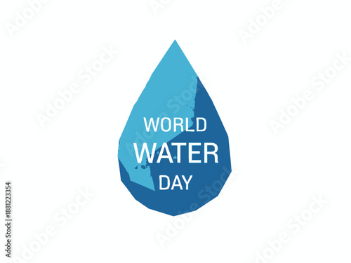 World Water Day celebration with a stylized blue water droplet illustration