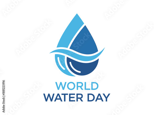 World Water Day logo symbolizing clean fresh water and conservation efforts