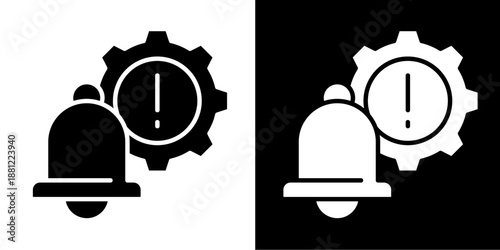 Notification Trigger Icon Set White Glyph Style Collection
