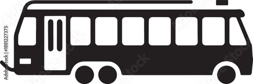 Bus silhouette vector isolated on transparent background for public transport