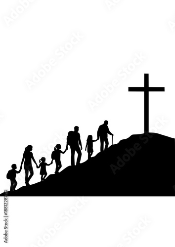 People Walking at the Cross