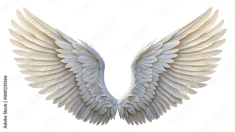 Fototapeta premium white angel wing isolated