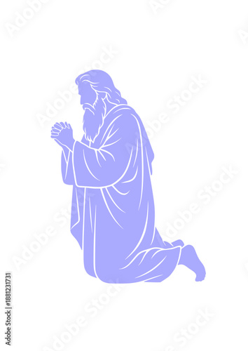 Portrait of Biblical Old Man Praying