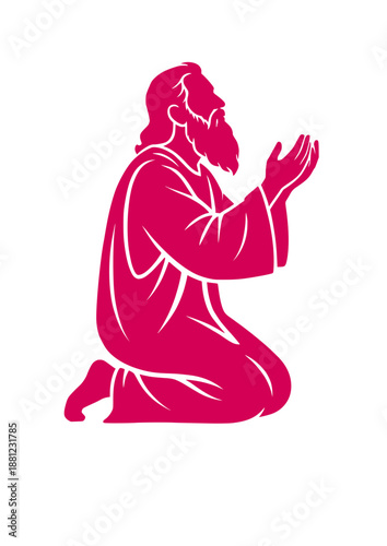 Portrait of Biblical Old Man Praying