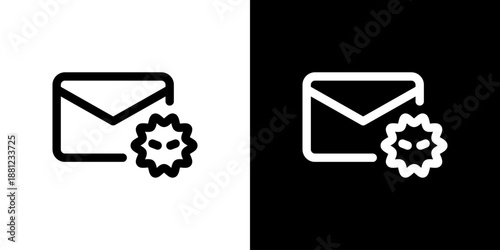 メールウイルスのシンプルアイコン