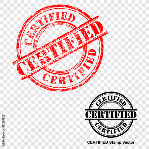 Certified, red stamp vector