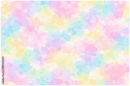 やさしいパステルカラーの水彩風シームレス背景 ベクター｜Soft pastel watercolor touch seamless background