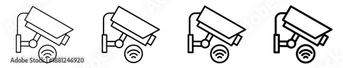 Security Camera  Icon Set Different Style Collection
