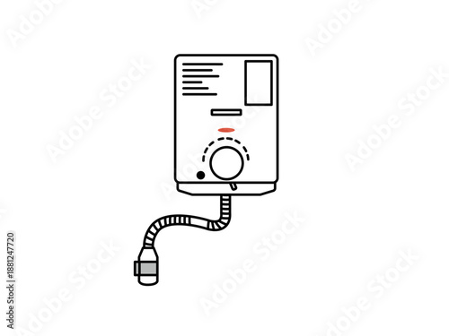 シンプルな瞬間湯沸かし器のイラスト