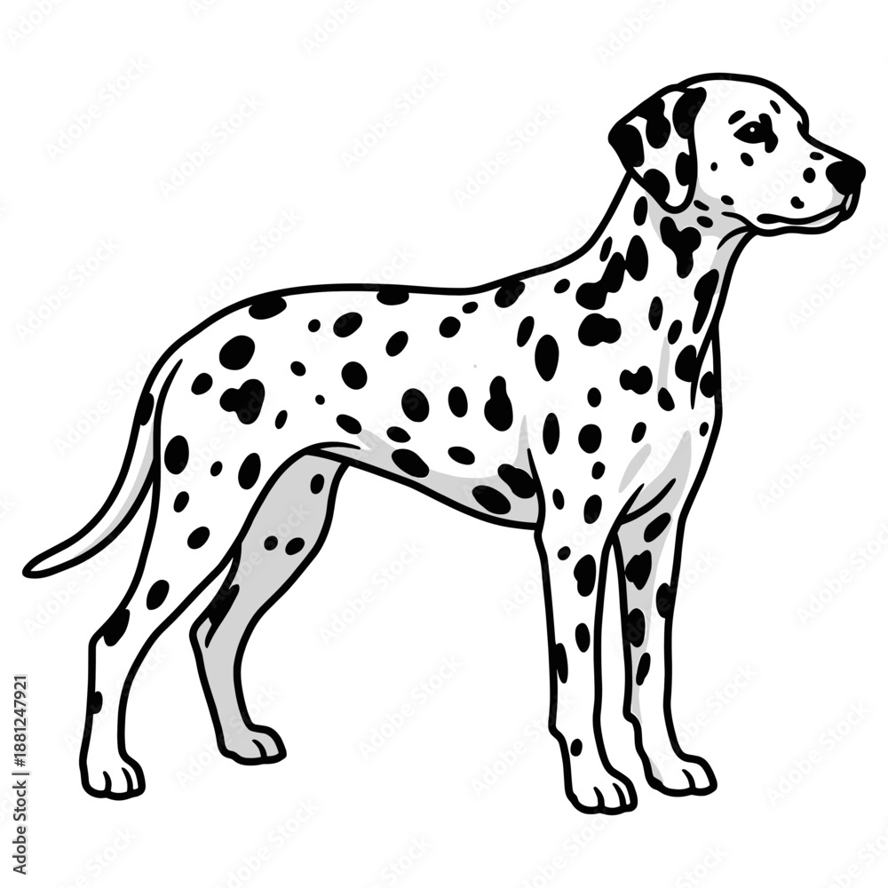 Fototapeta premium Dalmatian Purebred Dog, Studio Portrait Isolated on a White Background