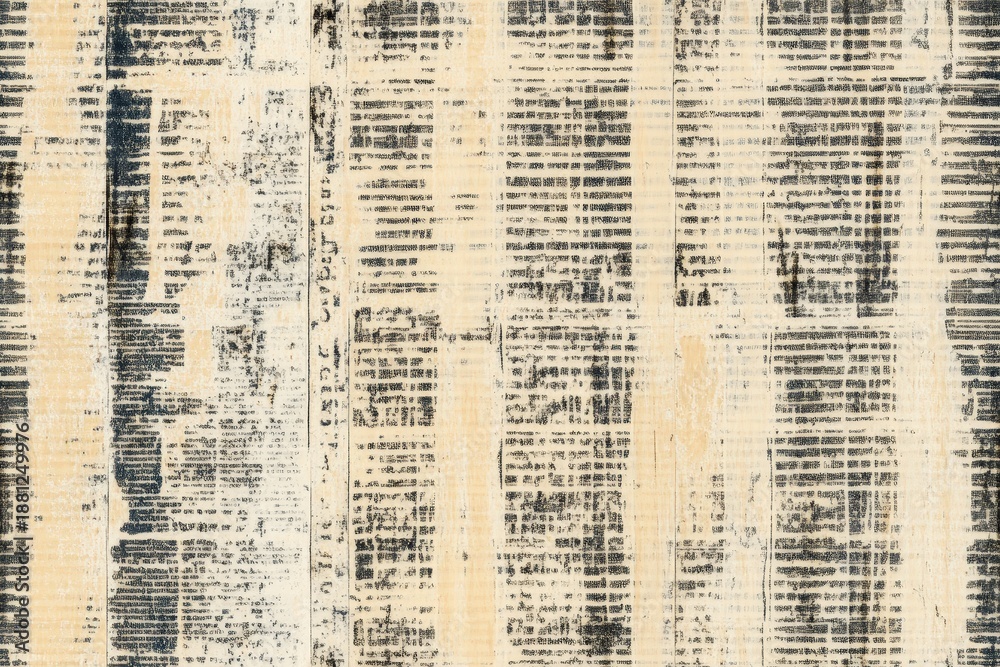 Fototapeta premium A vintage newspaper pattern with aged text and texture. Seamless pattern.