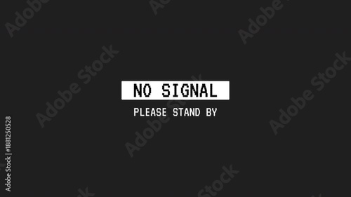 No signal broadcast on screen suitable for showcasing technical difficulties or broadcast interruptions in presentations, videos, or graphics related to technology.