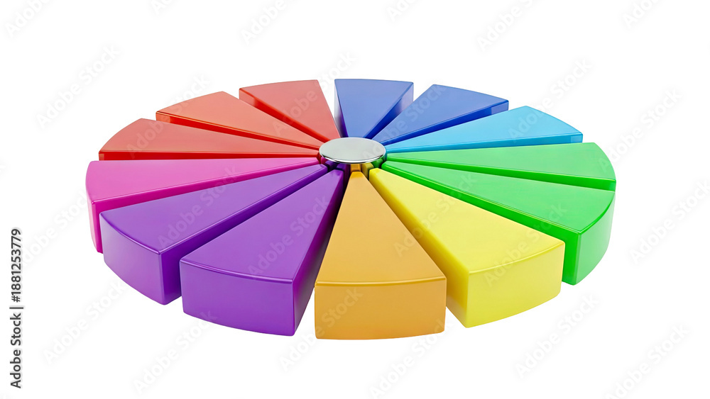 Fototapeta premium Colorful Pie Chart Sections