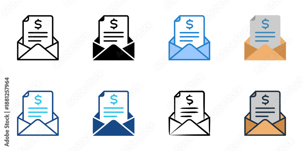 Fototapeta premium Request for Quotation icons set multiple style collection. Editable stroke 