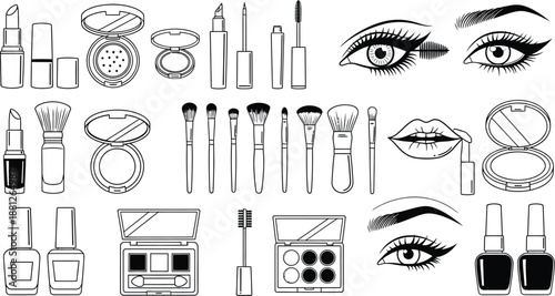 Makeup and beauty products for a glamorous look