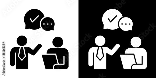 Communication Skills Icon Set White Glyph Style Collection
