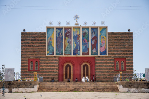 Tableau sur toile Facade of the Enda Mariam Cathedral of the Eritrean Orthodox Church in Asmara, E