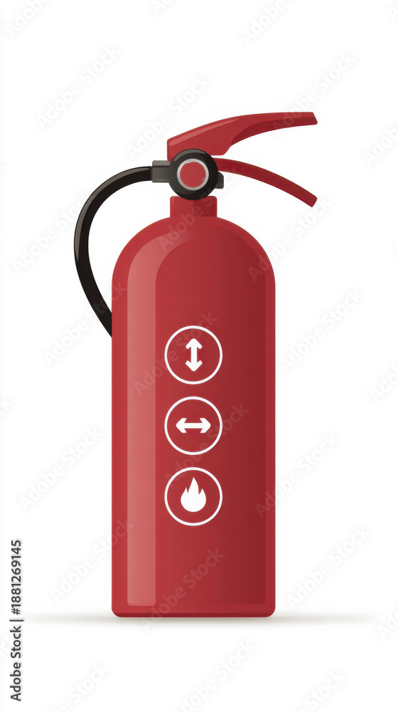 Obraz premium Fire safety equipment red fire extinguisher design for emergency preparedness