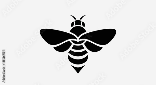 Black bee silhouette on white background vector illustration concept