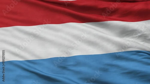 Waving Flag of Luxembourg with Red, White, and Blue Stripes