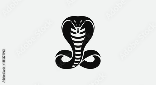 Black cobra silhouette on white background vector illustration