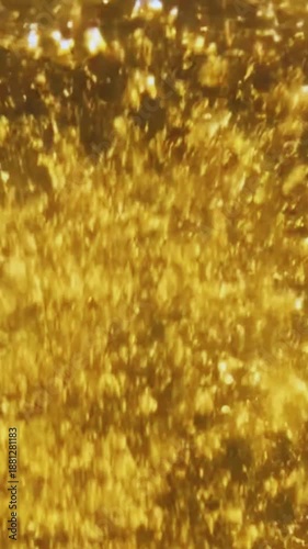 Abstract Golden Flow with Sparkling Light Particles