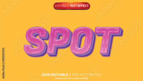 3D text effect spot theme