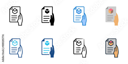 Tender Submission icons set multiple style collection. Editable stroke 
