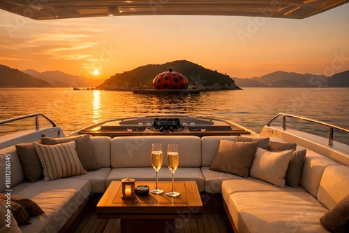 Sunset Yacht Cruise among the Art Islands of Seto Inland Sea, Japan