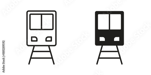 Subway icons collection. Thin linear and black flat icons
