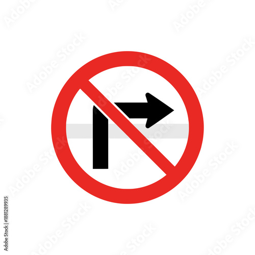 Free Download No Right Turn Traffic Sign - Prohibition Symbol - GFXLoad