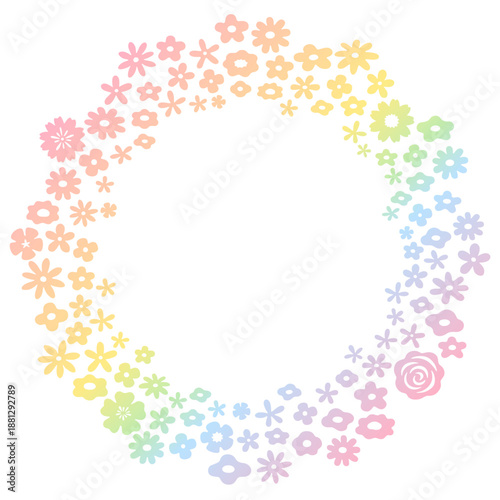 虹色の花のリングフレーム