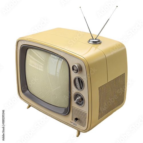 A soft yellow television with a smooth matte plastic finish, evoking a sense of nostalgia and classic style.