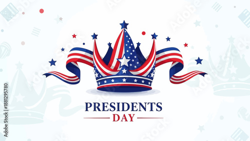 Patriotic Presidents Day Crown with American Flag Ribbons and Stars