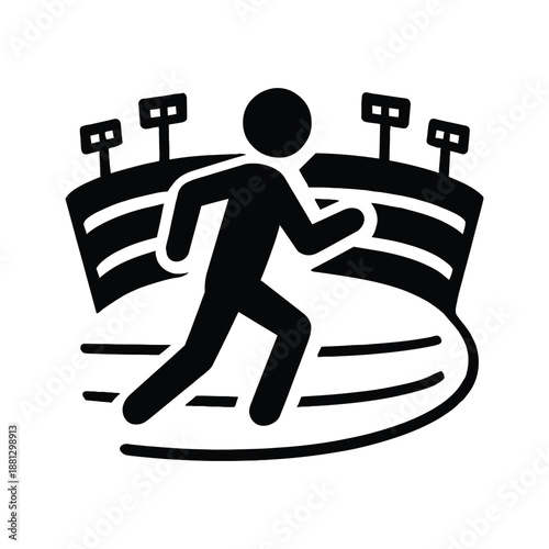 person going to the stadium silhouette vector icon