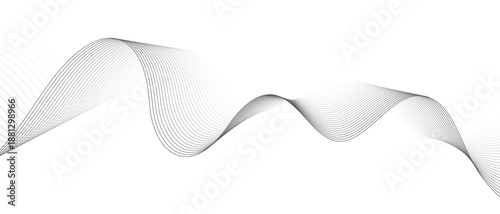 abstract creative black white blend wave line background.