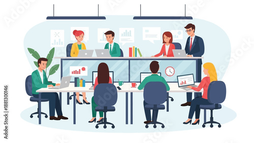 Office Meeting with Colleagues and Managers.