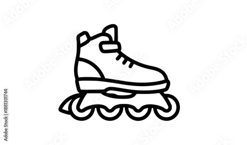 Minimal Inline Skate Boot Icon Vector for Sports Activity and Recreation Graphics