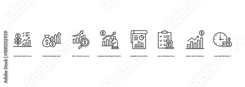 Financial Growth Strategy Banner Illustration for Investment Growth Plan, Revenue Expansion Chart, Profit Growth Analysis, Economic Development Strategy, Business Finance Report, Wealth Expansion Plan