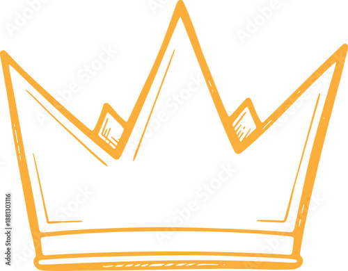 Vector illustration of crown icon with angular points, silhouette style, and royalty symbol design element