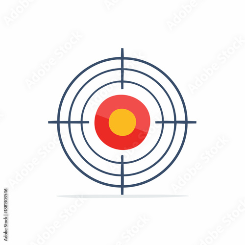 Target with rings symbolizing precision focus achievement goal aiming for success accurate direct bullseye strategy