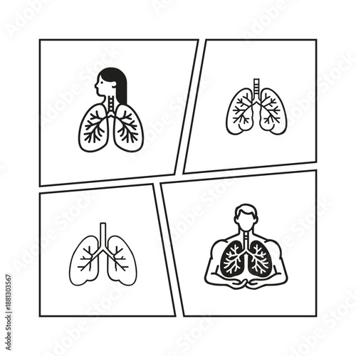 Lungs icon logo template