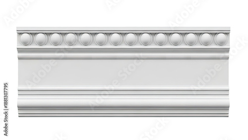 White architectural molding with decorative bead and fillet detail