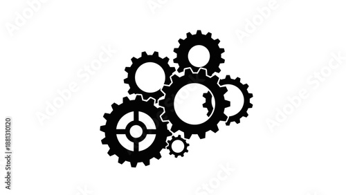 Interlocking gears mechanical industrial components.