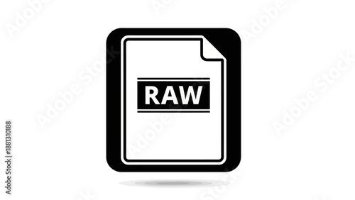 Raw file type icon symbol.