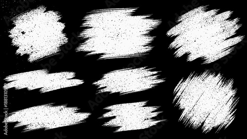 White Brush Strokes on Black Background.